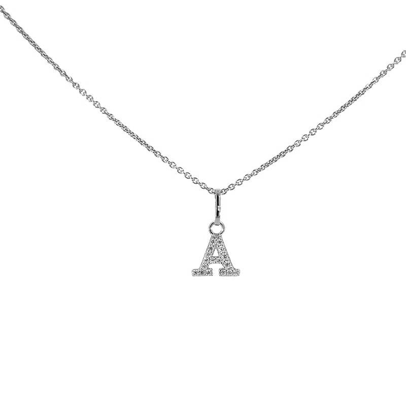 Buchstabenanhänger in Silber mit zirkonia