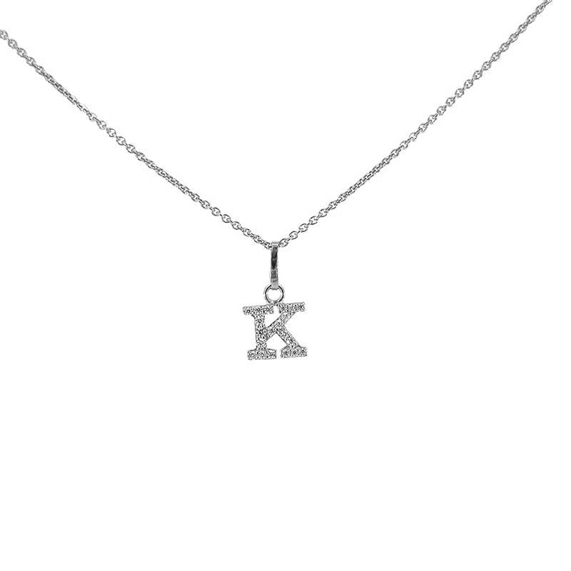Buchstabenanhänger in Silber mit zirkonia