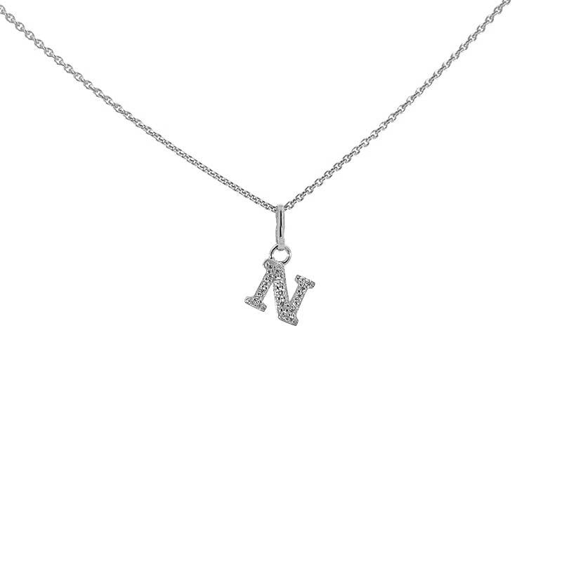 Buchstabenanhänger in Silber mit zirkonia