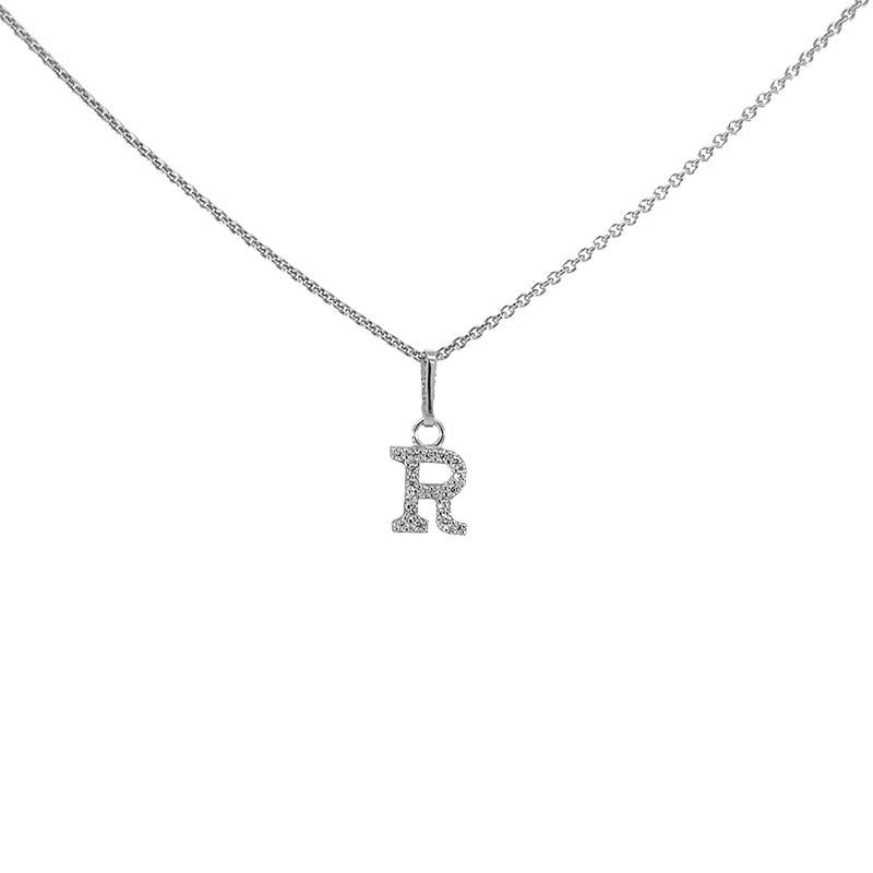 Buchstabenanhänger in Silber mit zirkonia