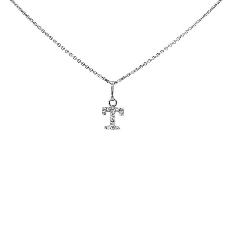 Buchstabenanhänger in Silber mit zirkonia