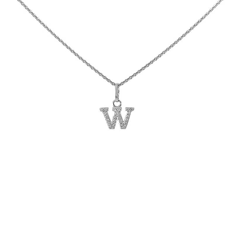 Buchstabenanhänger in Silber mit zirkonia