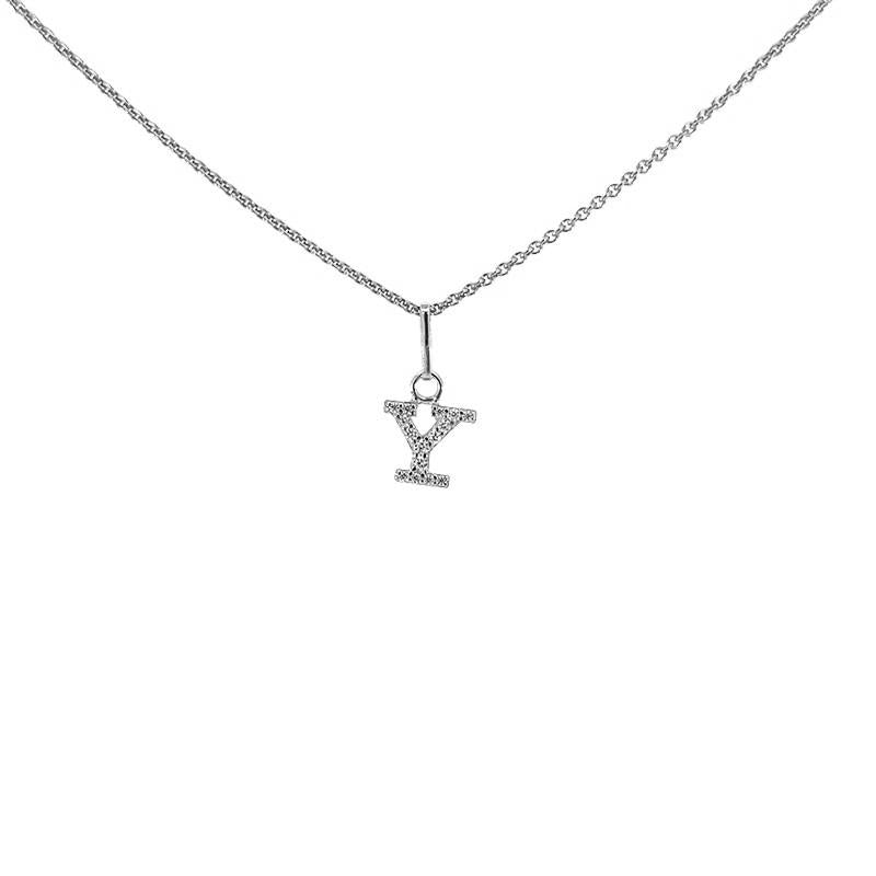 Buchstabenanhänger in Silber mit zirkonia