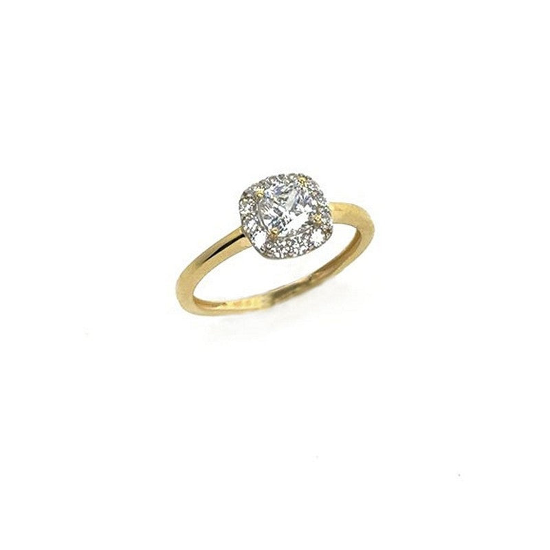 8 karat guldring med zirkonia i roset 1