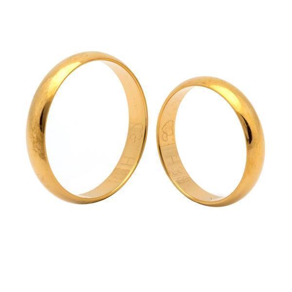 Scrouples vielsesringe i guld med 4 mm bredde og blank overflade