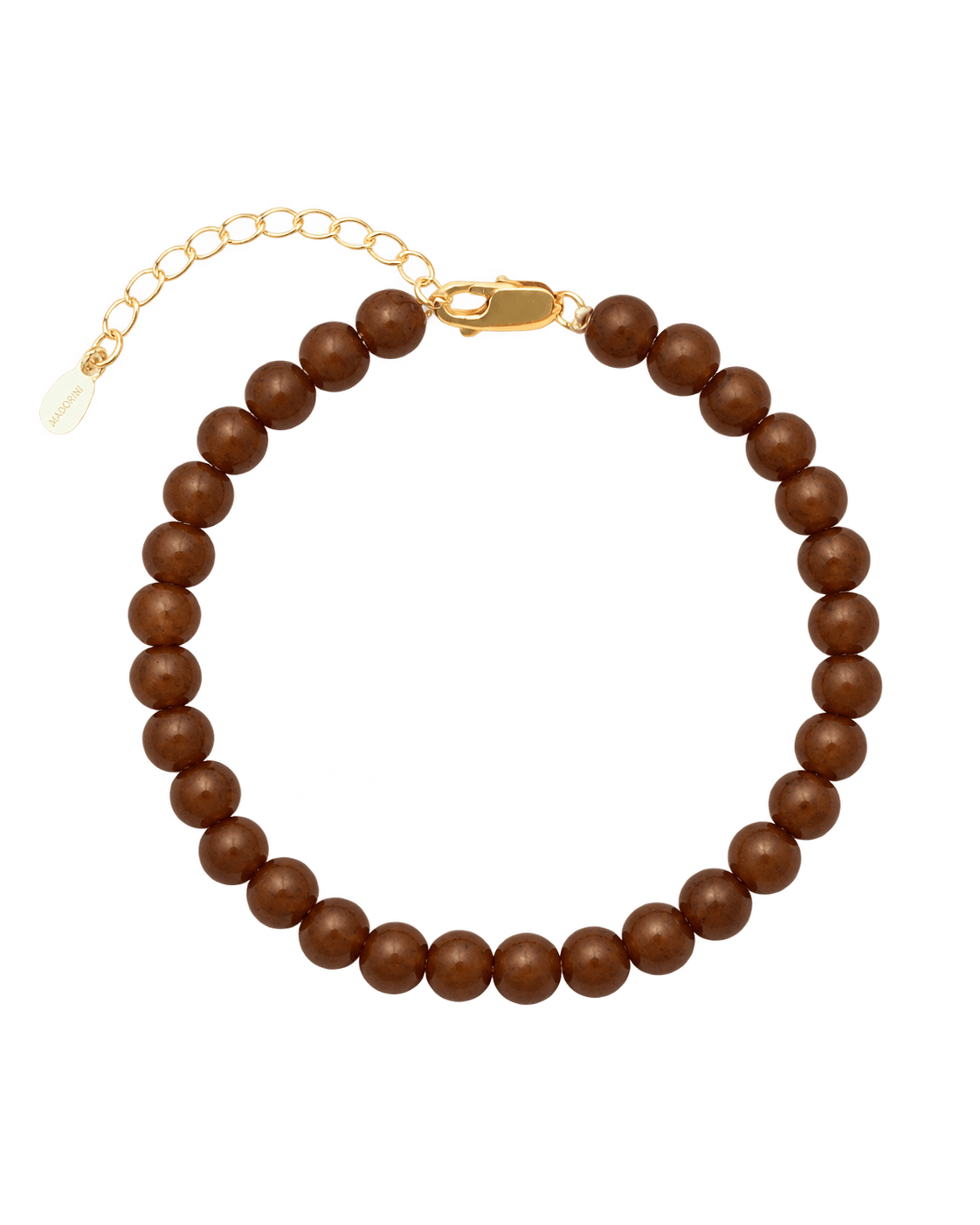 Stilvolles Candy Coral Hazel Armband aus vergoldetem Silber mit dunkelbraunen Kristallperlen von House of Vincent
