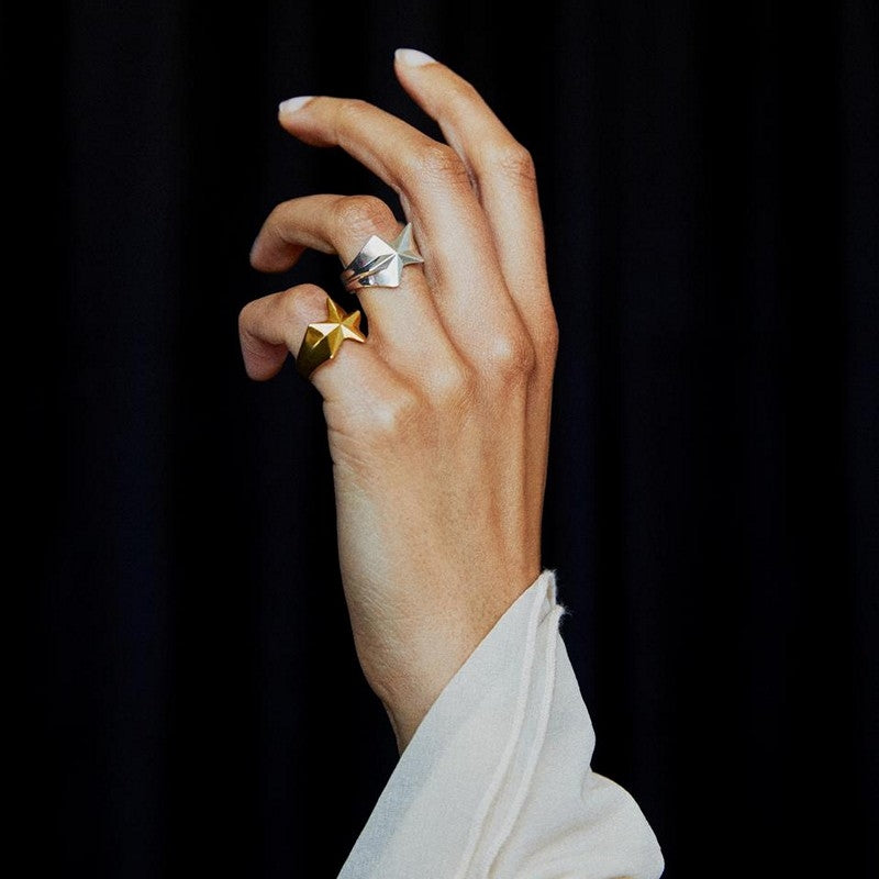 Jane Kønig - Star Magic ring i forgyldt sølv 2