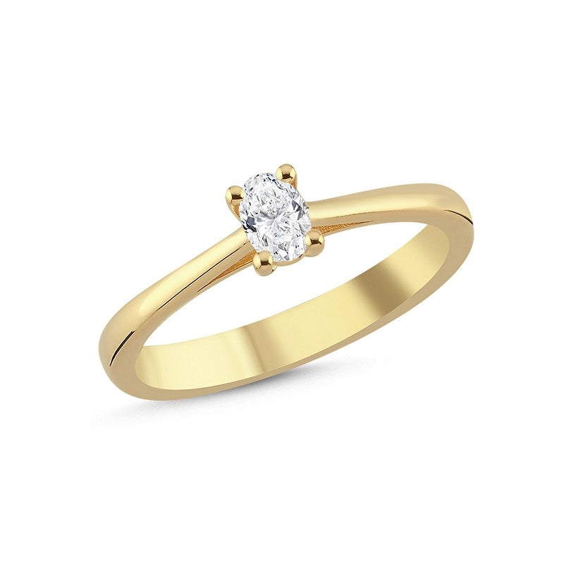 The One Oval Diamantring in 14 kt. Gold mit 0,13Karat