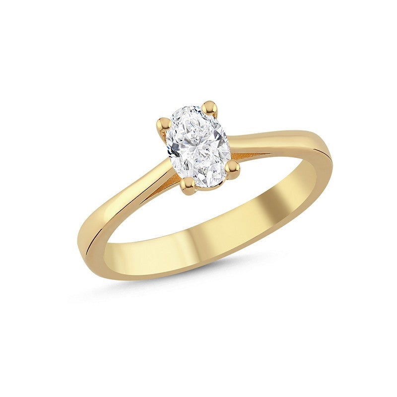 The One Oval Diamantring in 14 kt. Gold mit 0,13Karat