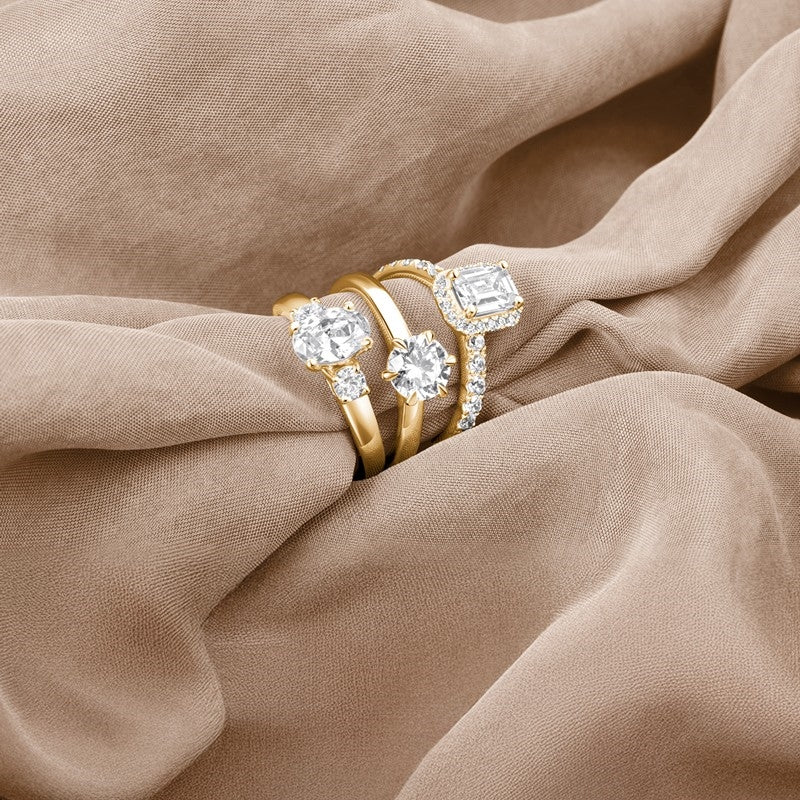 Siersbøl Luxury Halo rund ring i 14 kt hvidguld med 1,12 ct lab-grown diamanter