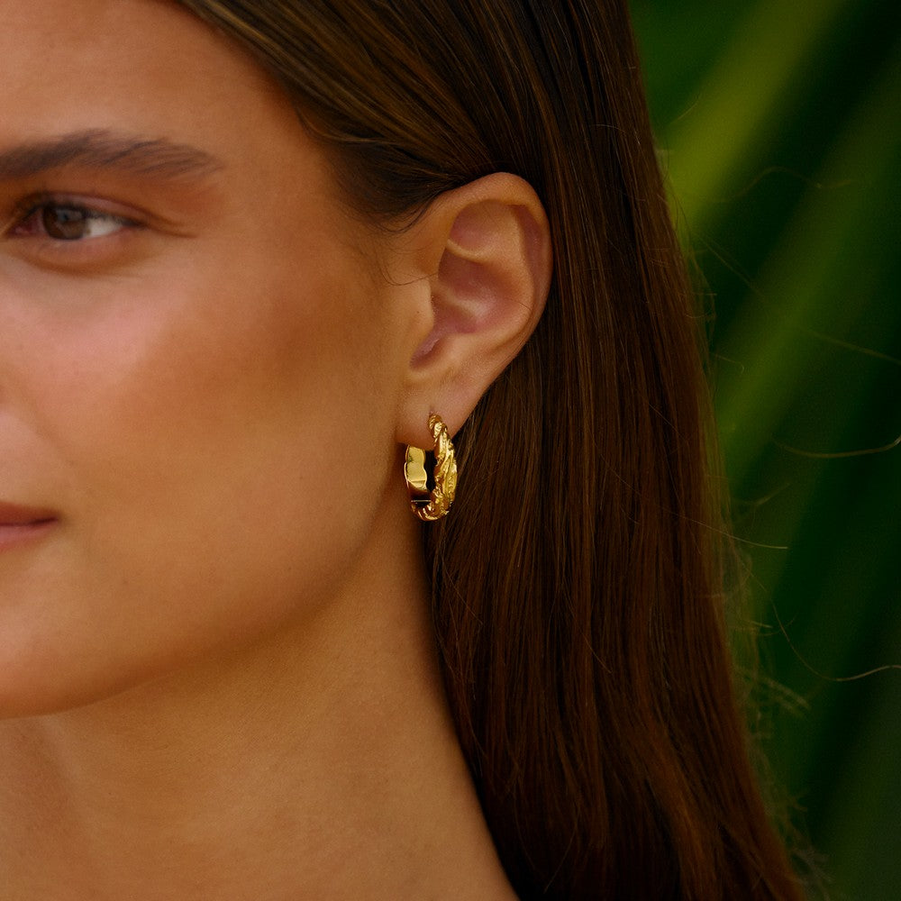 Camille Brinch Large Zebra Hoops i forgyldt sølv
