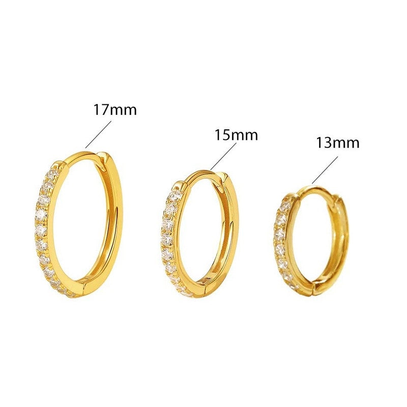 Large Tina Hoops i forgyldt m zirkonia ME-005-gp