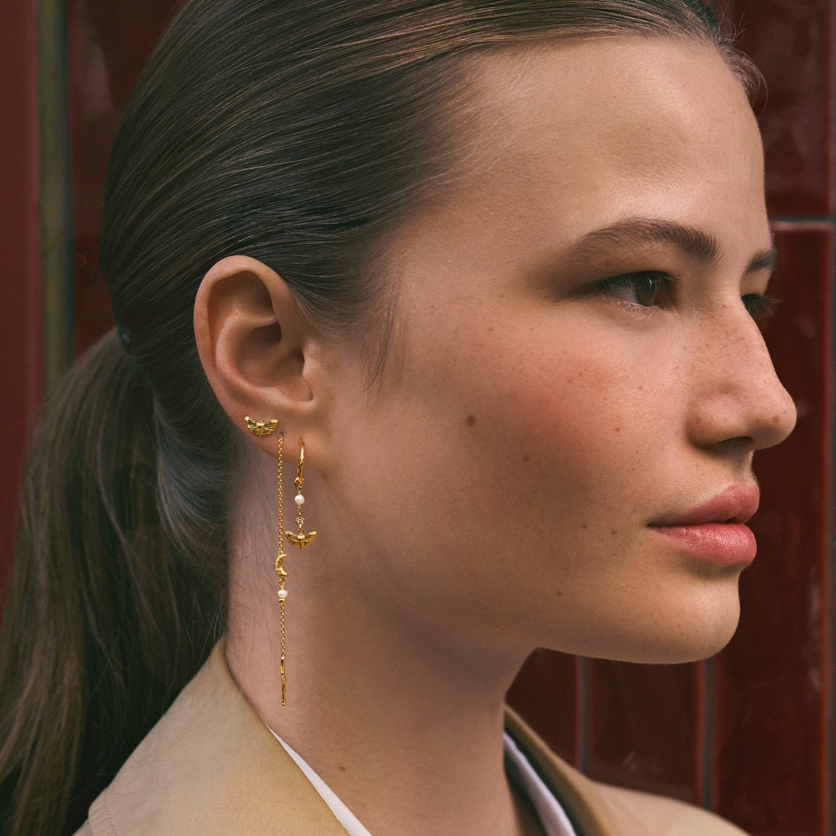 Airi øreringe i forgyldt sølv, model