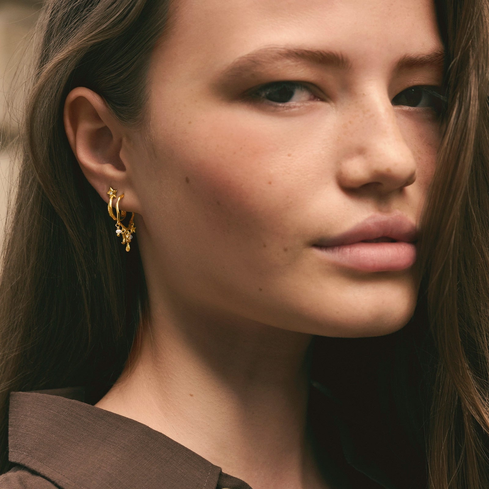 Tyla hoops i forgyldt sølv, model