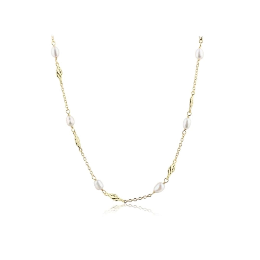Aqua Dulce - Milena Pearl Necklace i forgyldt sterlingsølv