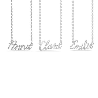Elegante Namenskette aus glänzendem Sterlingsilber von Studio Z und Mads Z – Modell 7120