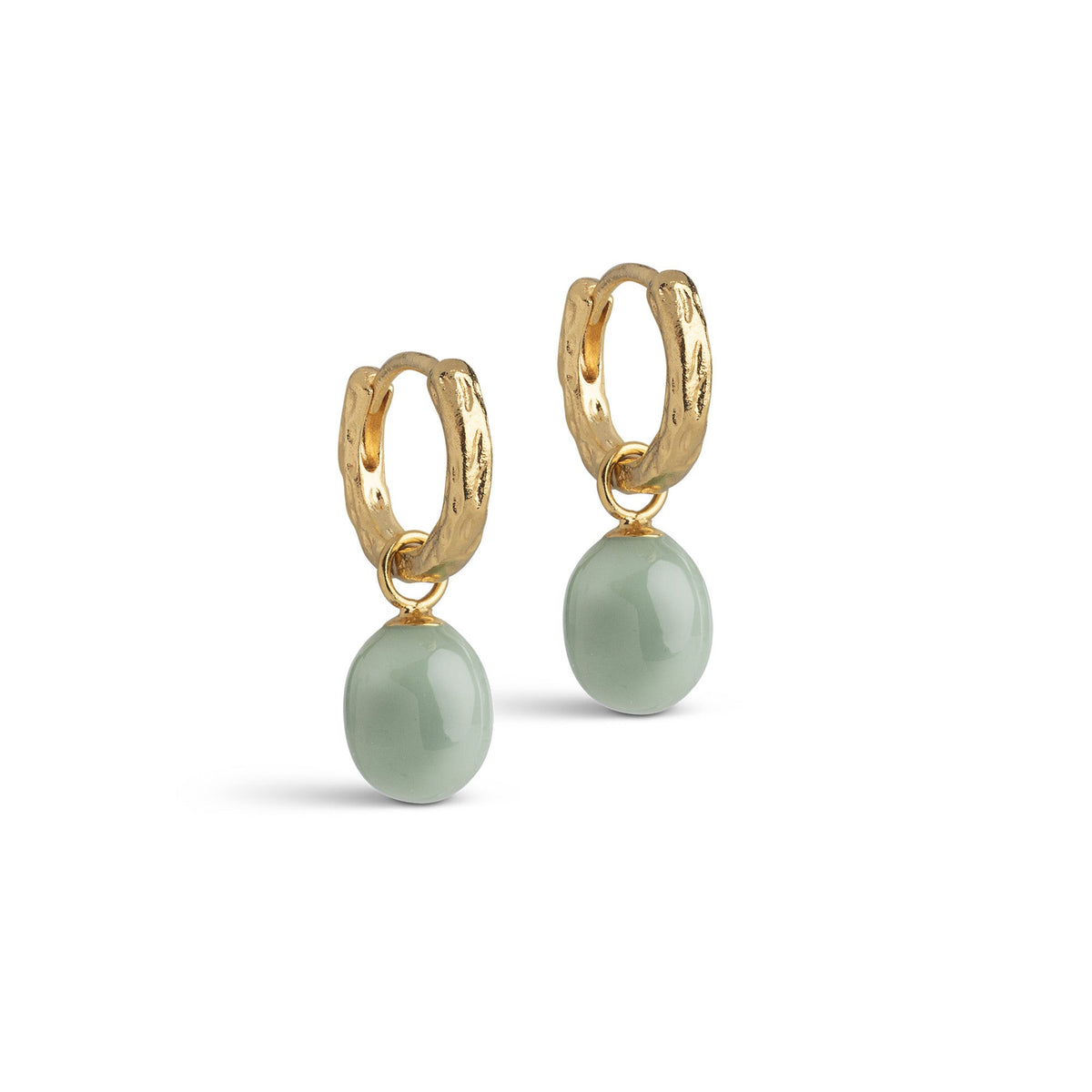 Enamel Significant Enamel hoops i forgyldt messing, Sage