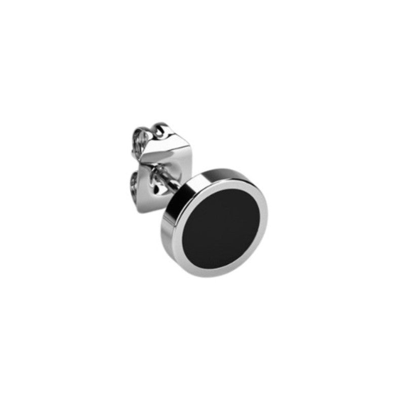 Rico's Herreørering i stål med sort onyx - RC009S 2