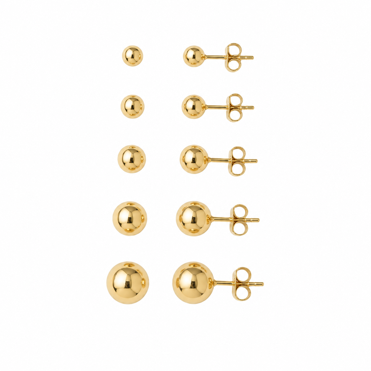 Goldkugel Ohrstecker in 8-14kt. Gold (Größe wählen)