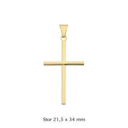 Stolpe Kreuz Anhänger in 8-14 kt Gold. 21,5 x 34 mm. Large