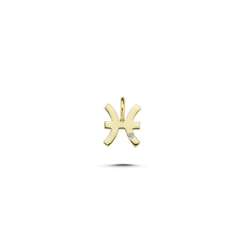 Nuran Sternzeichen Anhänger in 14 Karat Gold mit 0,0065ct