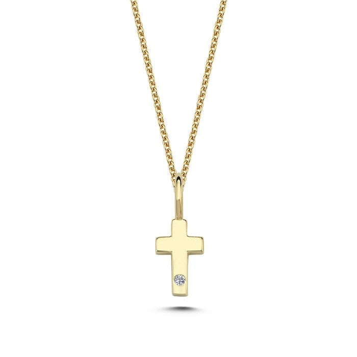 Buchstabenanhänger in 14 kt Gold mit 0,005 ct - 6,5 mm