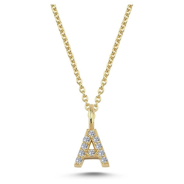 Buchstabenanhänger in 14 kt Gold mit insgesamt 0,035 - 0,115ct - 6,5 mm