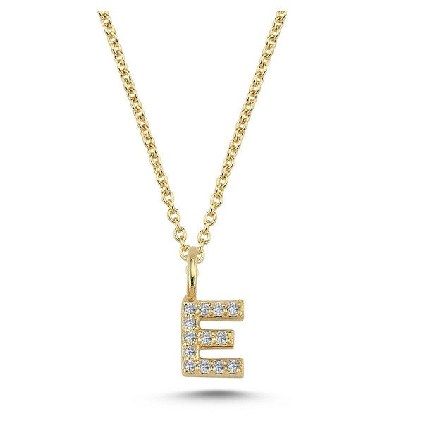 Buchstabenanhänger in 14 kt Gold mit insgesamt 0,035 - 0,115ct - 6,5 mm