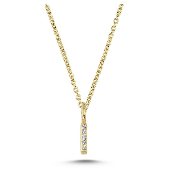 Buchstabenanhänger in 14 kt Gold mit insgesamt 0,035 - 0,115ct - 6,5 mm