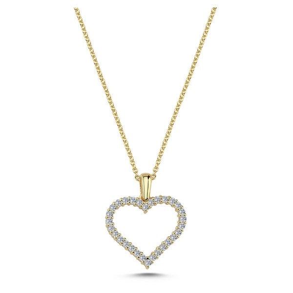 Hjerte vedhæng i 14 kt Guld m. 0,30 ct. V2215 030