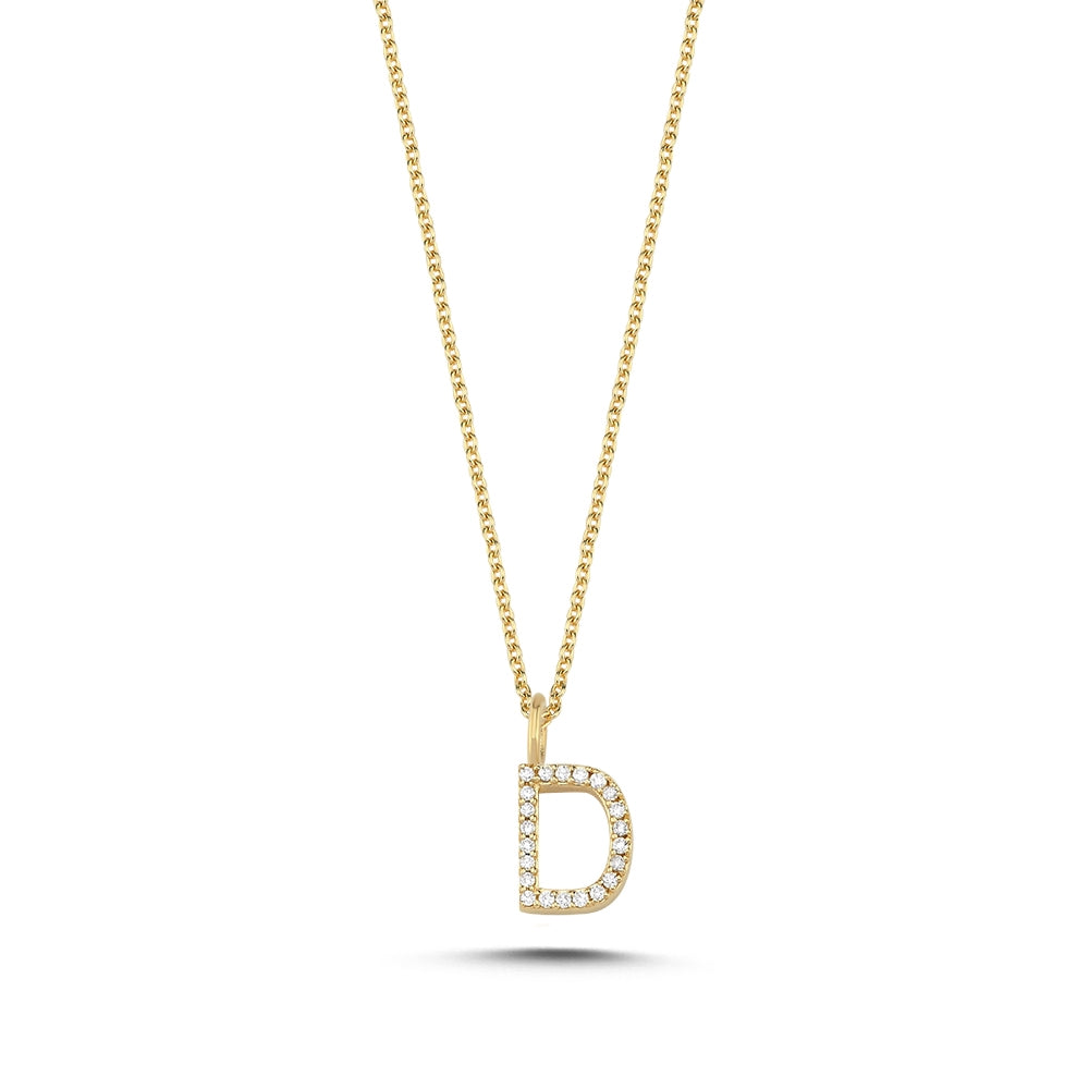 Buchstabenanhänger in 14 kt Gold mit insgesamt 0,035 - 0,115ct - 9,5 mm