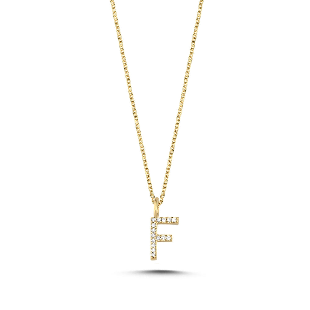 Buchstabenanhänger in 14 kt Gold mit insgesamt 0,035 - 0,115ct - 9,5 mm