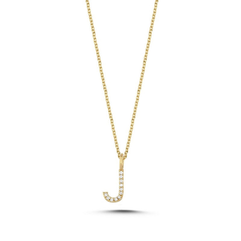 Buchstabenanhänger in 14 kt Gold mit insgesamt 0,035 - 0,115ct - 9,5 mm
