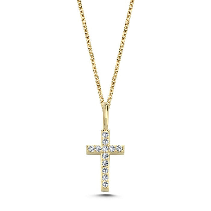 Buchstabenanhänger in 14 kt Gold mit insgesamt 0,035 - 0,115ct - 9,5 mm