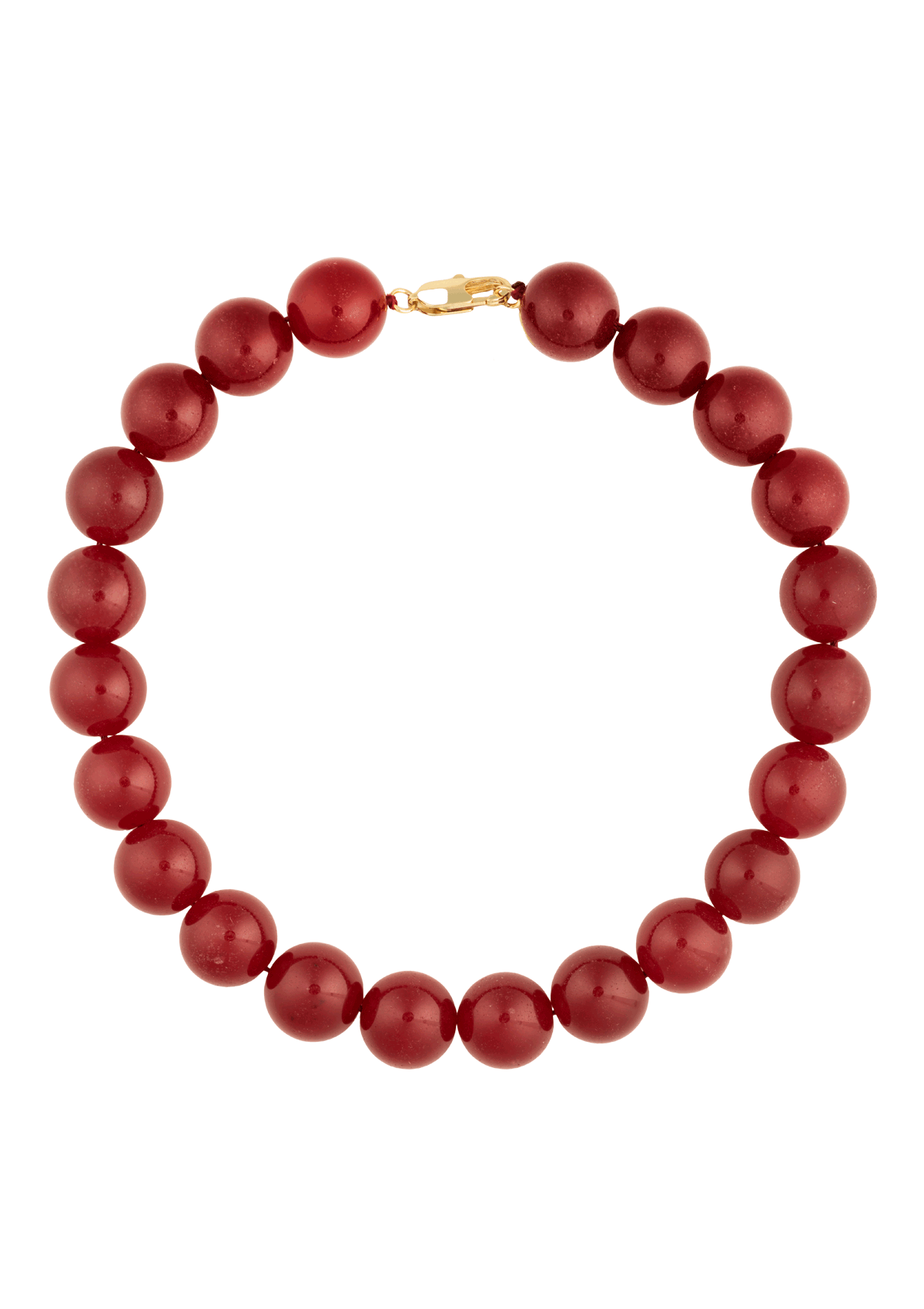 Schmuckzentrum Vincent Arcade Fortune Choker-Halskette mit 20 mm großen, kugelförmig geschliffenen roten Chalcedonsteinen – ein elegantes und stilvolles Statement-Schmuckstück