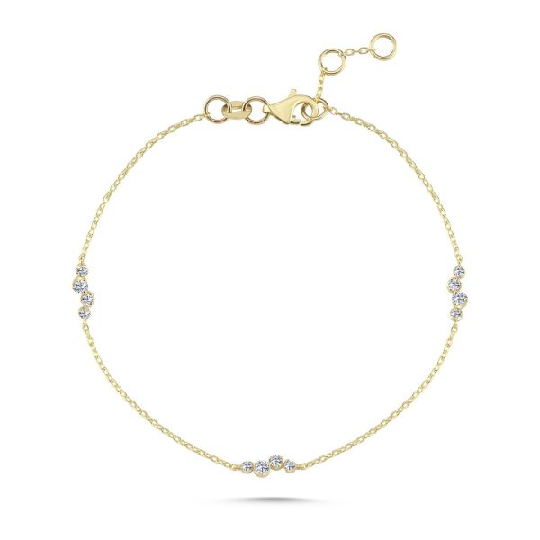Elegantes NURAN Aura-Armband aus 14 Karat Gold mit insgesamt 0,24 ct brillantschliff Diamanten in Wesselton-SI-Qualität – ein stilvolles und zeitloses Schmuckstück vom Schmuckzentrum
