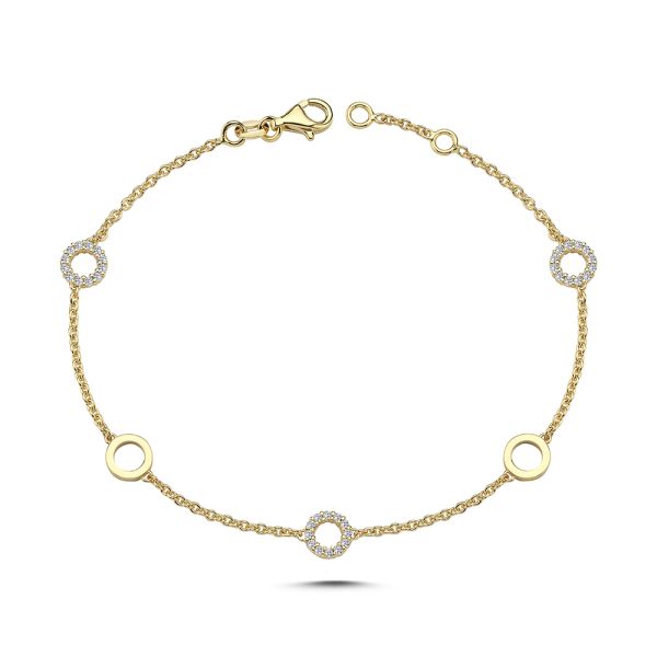Nuran Ayla armbånd i 14 karat guld med 0,27 ct brillanter i cirkulært design