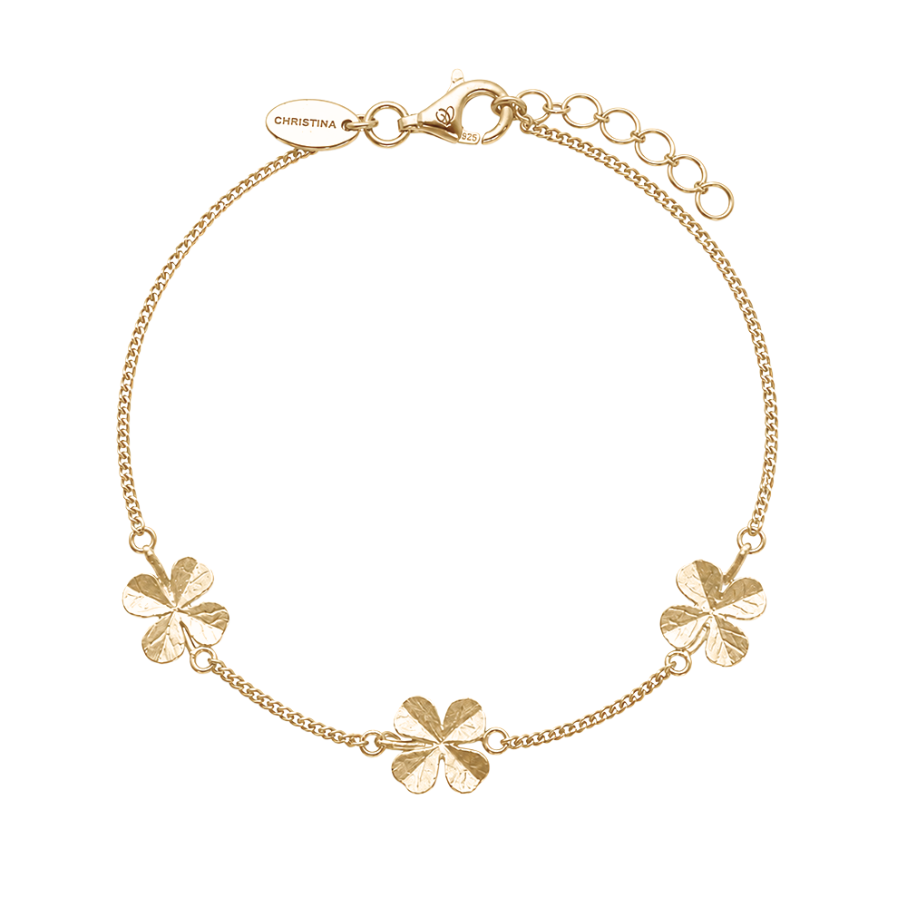 Elegantes Christina Kleeblatt-Armband aus vergoldetem Silber – stilvoller und zeitloser Schmuck vom Schmuckzentrum