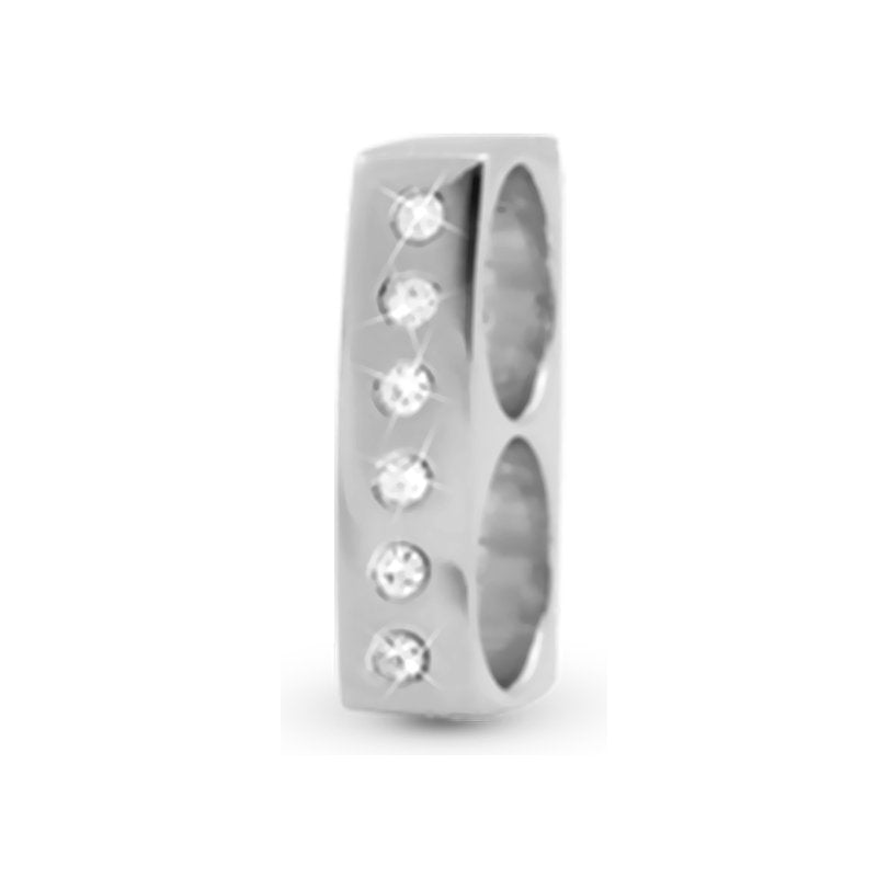 Christina Double Charm aus Silber mit Saphir für Lederarmband