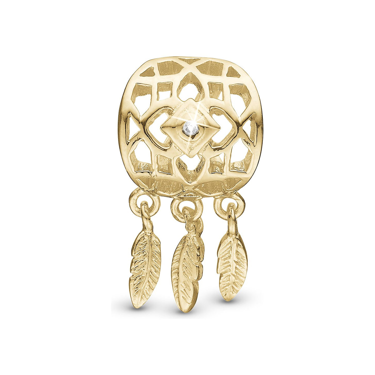 Christina Dream Catcher Charm aus vergoldetem Silber mit Topas für Lederarmband
