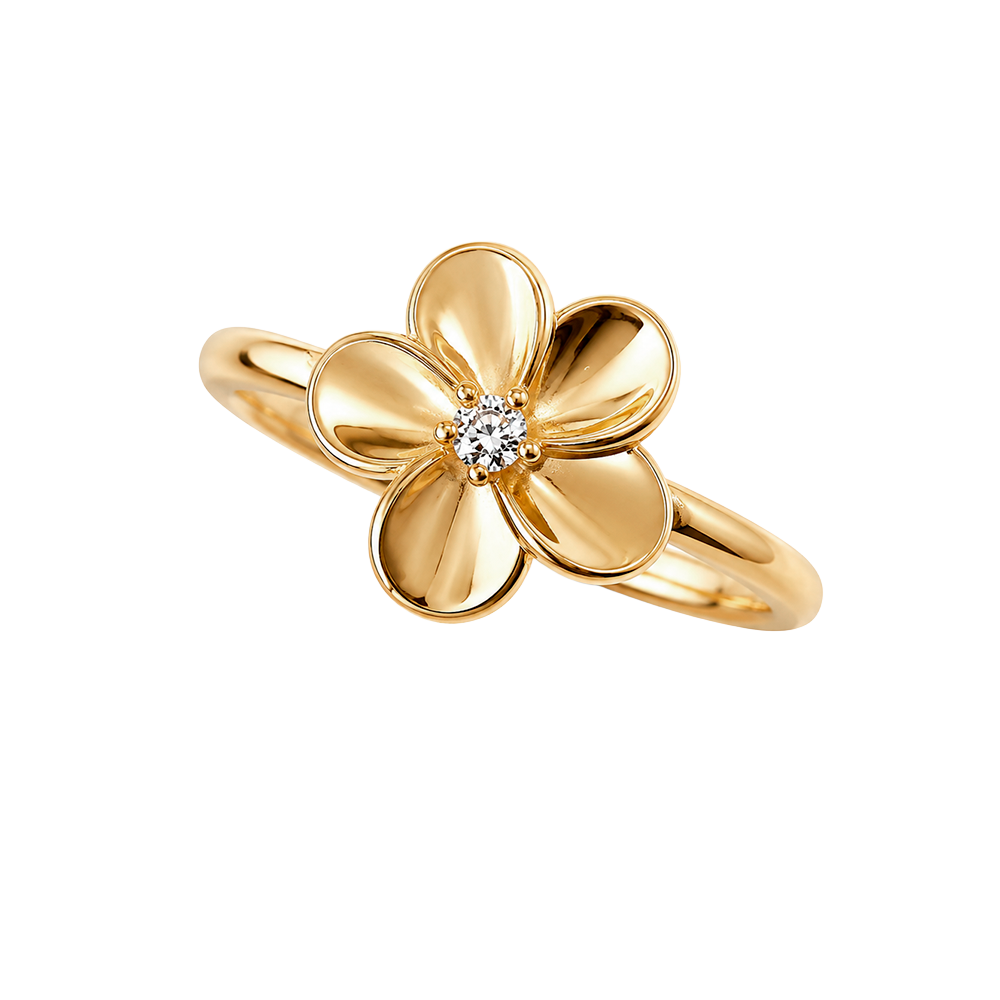 Eleganter Christina Flower Bouquet Ring aus vergoldetem Silber mit funkelnden Zirkonia