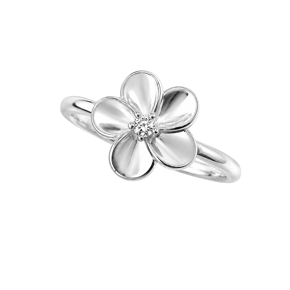 Eleganter Christina Flower Bouquet Ring aus Silber mit funkelnden Zirkonia – stilvoller Schmuck vom Schmuckzentrum