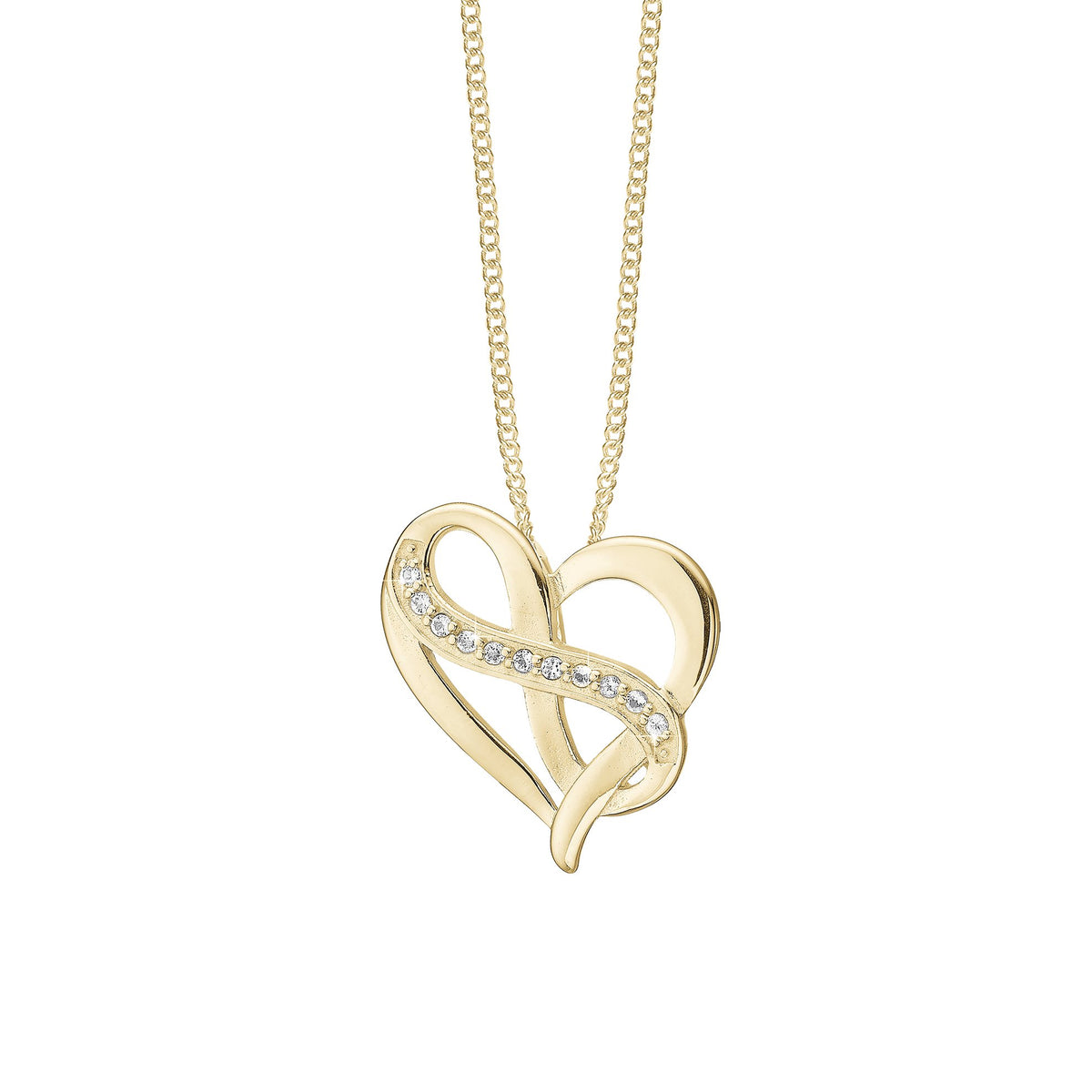 Christina Heart with Eternity Anhänger aus vergoldetem Silber mit Topas