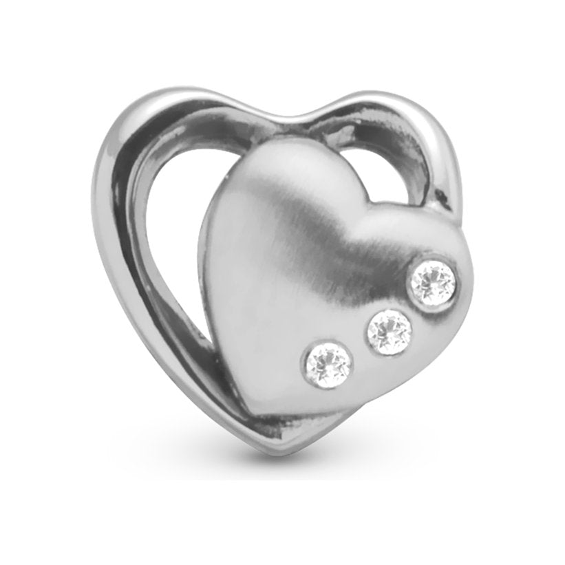 Christina Hearts 2-Tone Charm aus Silber mit Topas für Lederarmband