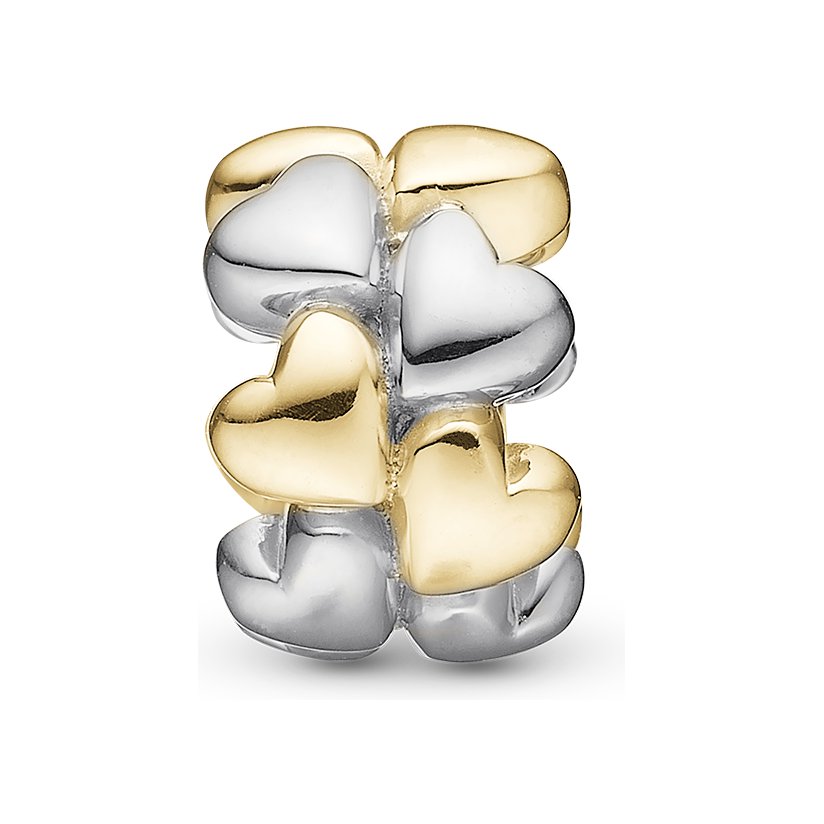 Christina Hearts & Love Charm aus Bicolor-Silber für Lederarmband
