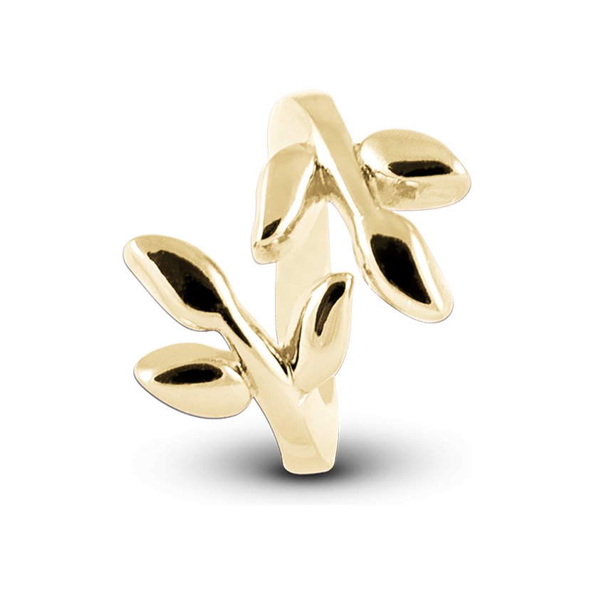 Christina Laurel Leaf Charm aus vergoldetem Silber für Lederarmband