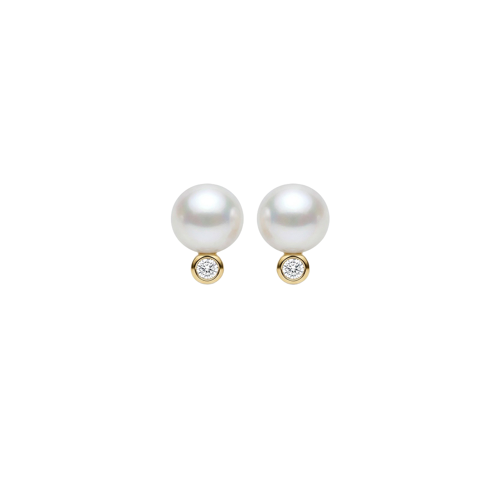 Elegante Christina LG Diamond & Pearl Ohrringe aus vergoldetem Silber mit edler Süßwasserperle und im Labor gezüchtetem Diamanten