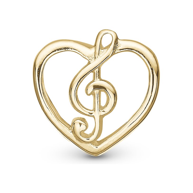 Christina Music Love Charm aus vergoldetem Silber für Lederarmband