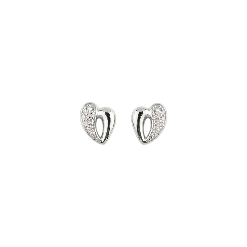 Elegante Christina My Heart Ohrringe aus Silber mit funkelnden Zirkonia, 9 x 7 mm