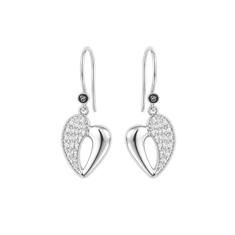 Elegante Christina „My Heart“-Ohrringe aus Silber mit funkelnden Zirkonia und praktischen Ohrhaken